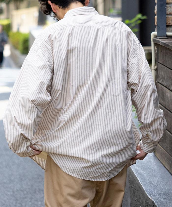 特別常規領寬幅長袖條紋襯衫
