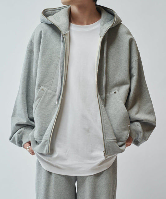 【SURJENT】 鉚釘拉鍊連帽衛衣