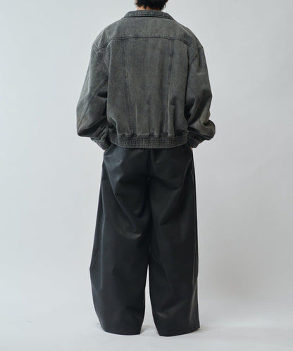 【SURJENT】 合成皮寬鬆直筒褲