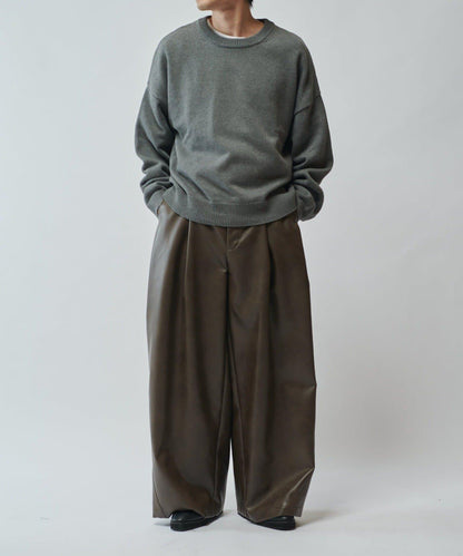 【SURJENT】 合成皮寬鬆直筒褲