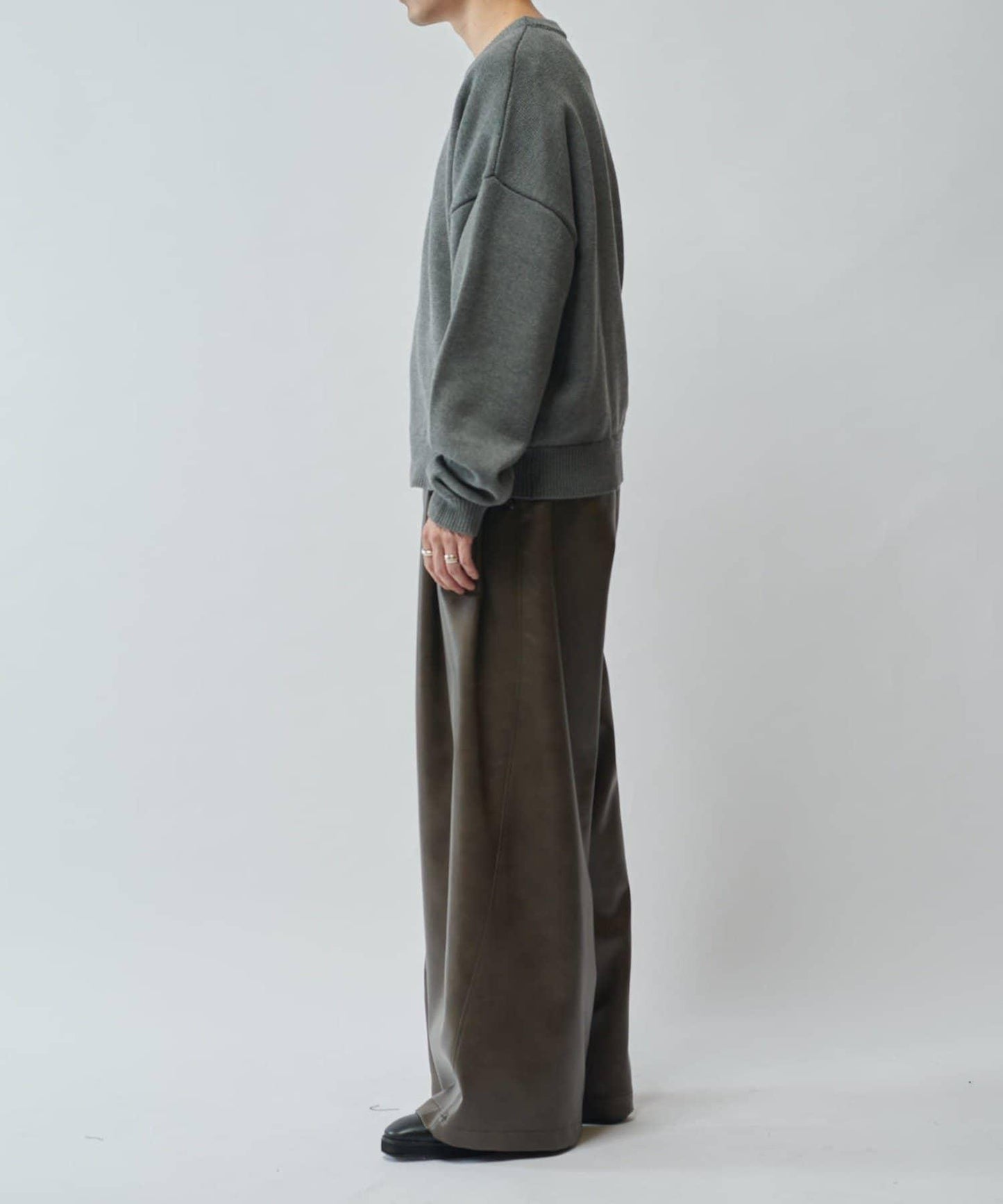 【SURJENT】 合成皮寬鬆直筒褲