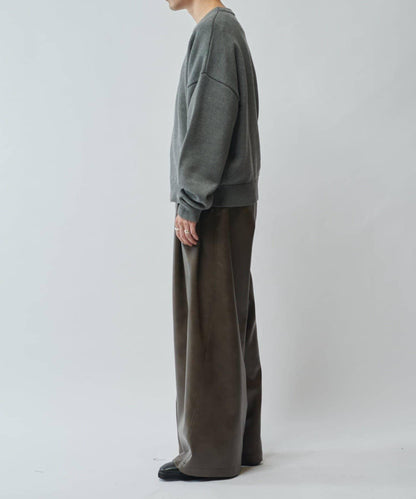 【SURJENT】 合成皮寬鬆直筒褲