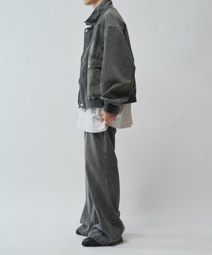 【SURJENT】 鉚釘寬鬆直筒牛仔褲