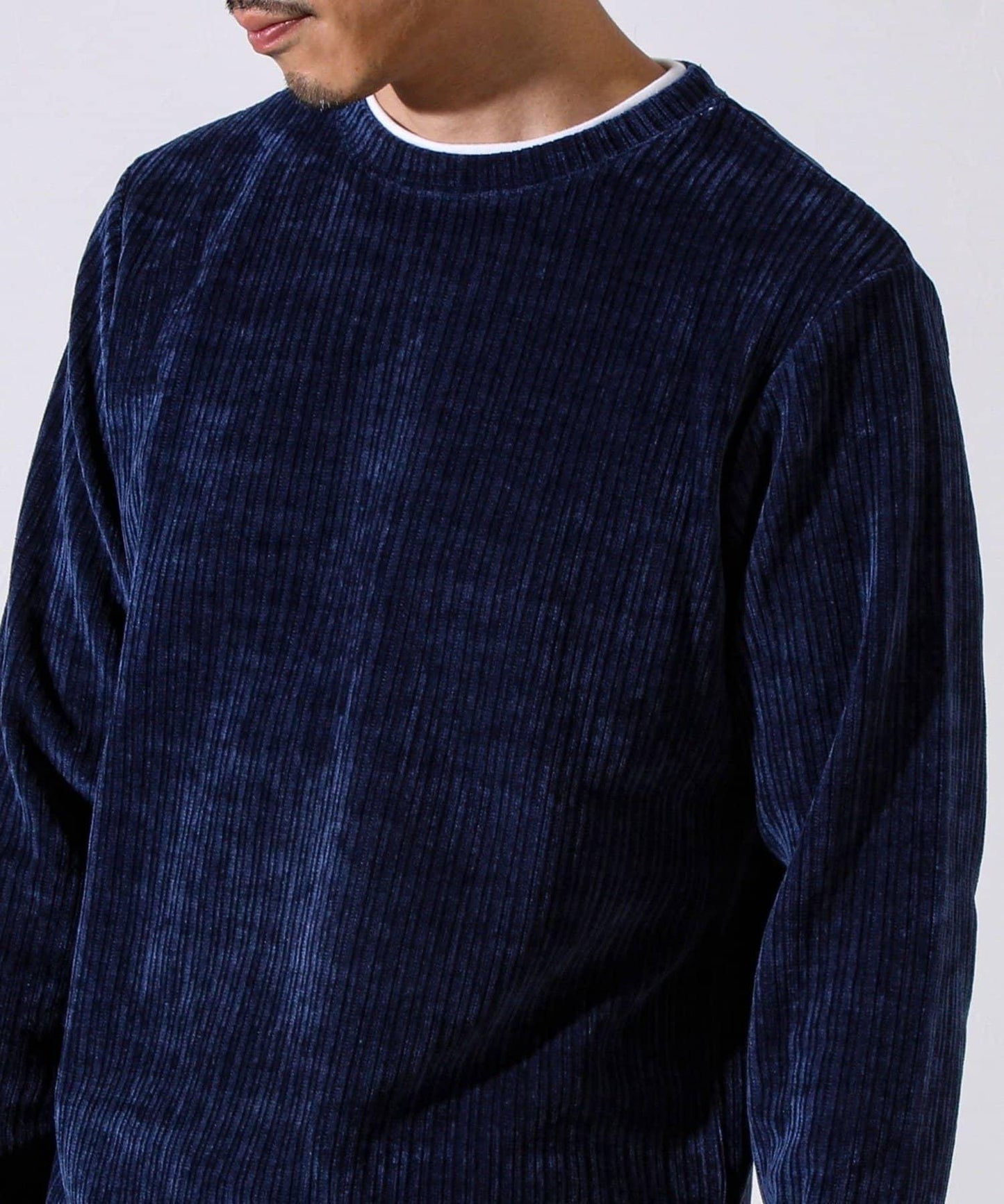 【疊穿感即刻時尚】燈芯絨假兩件長袖T恤