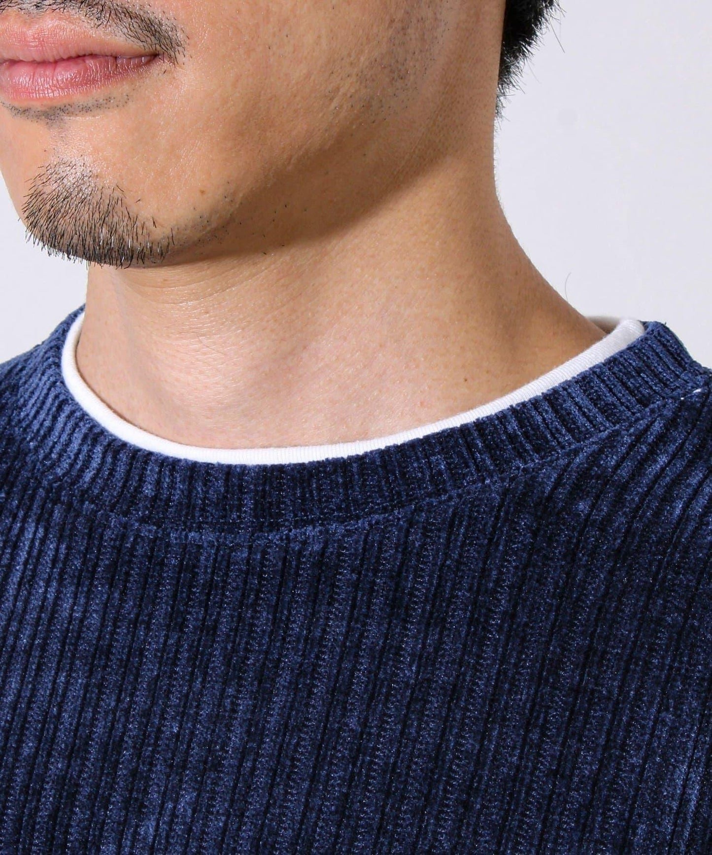 【疊穿感即刻時尚】燈芯絨假兩件長袖T恤