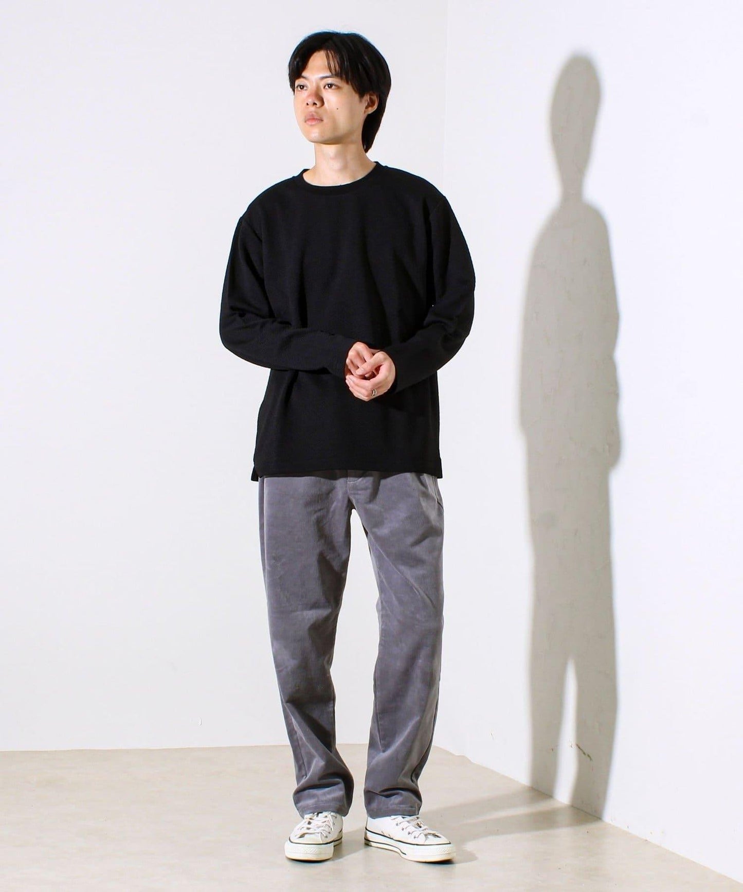 【保暖舒適且優雅】燈芯絨內里加絨彈力休閒褲