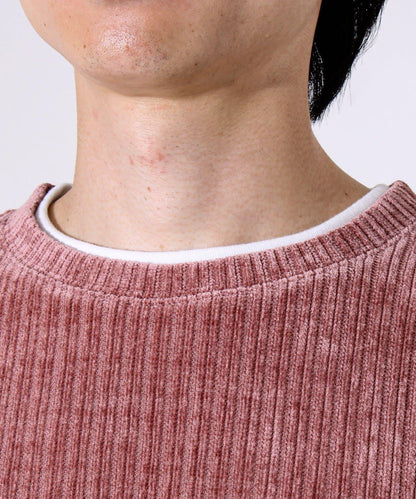 【疊穿感即刻時尚】燈芯絨假兩件長袖T恤