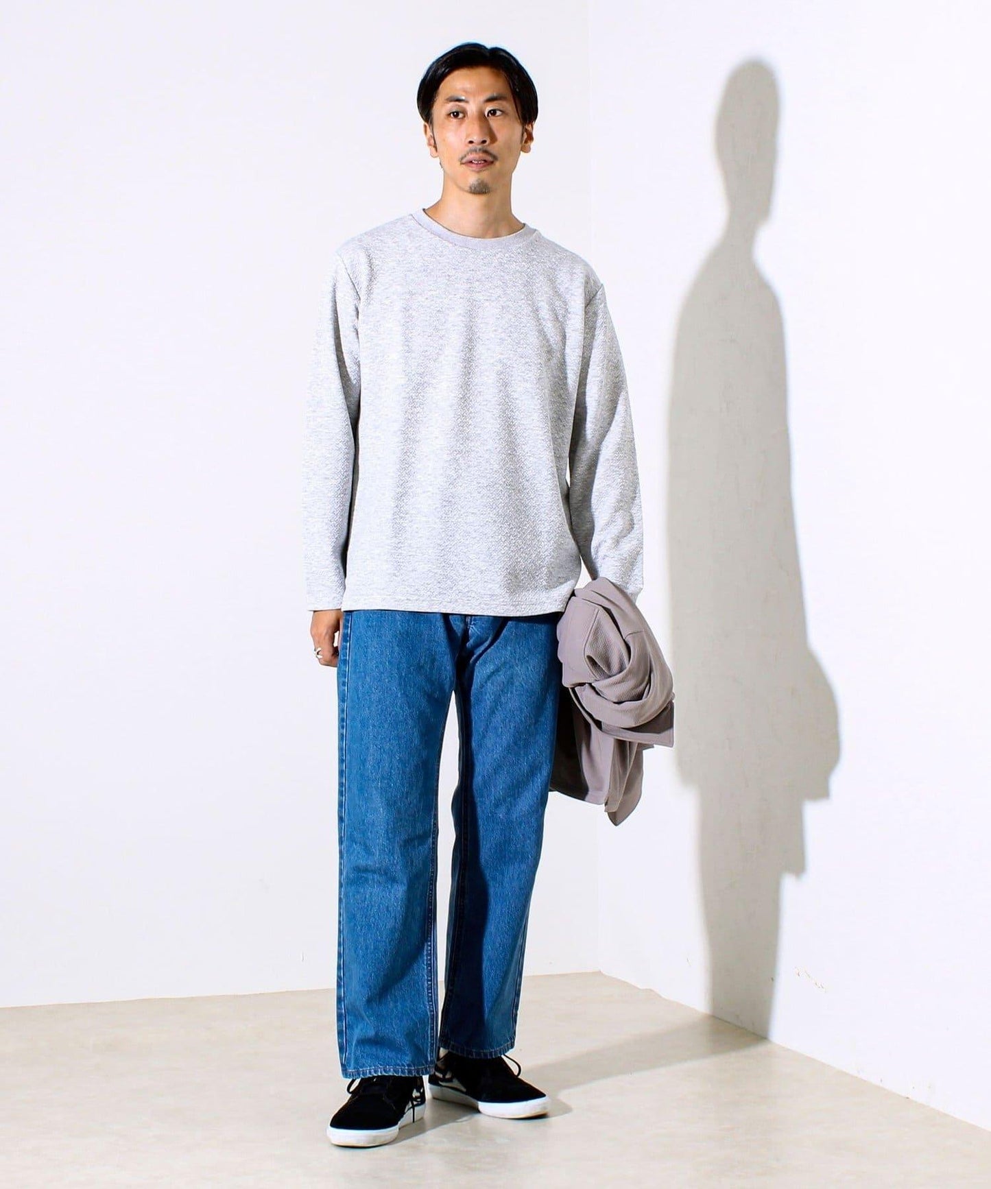 【人氣系列第2彈】【新款提花圖案登場】立體提花長袖T恤