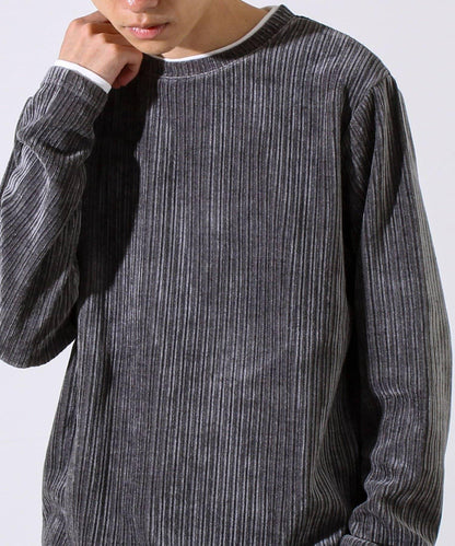 【疊穿感即刻時尚】燈芯絨假兩件長袖T恤