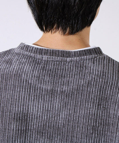 【疊穿感即刻時尚】燈芯絨假兩件長袖T恤