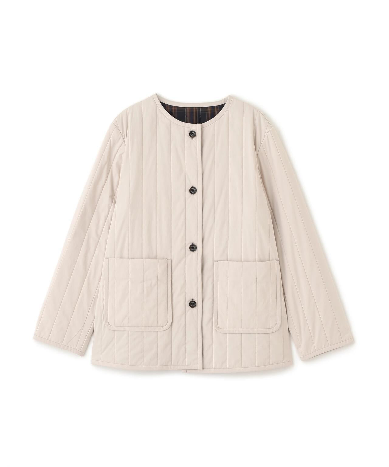 豎紋絎縫無領夾克