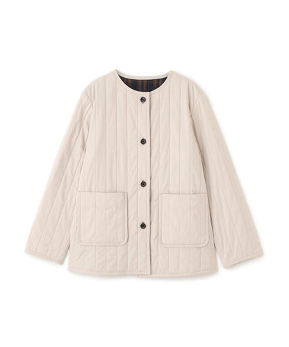 豎紋絎縫無領夾克