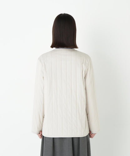 豎紋絎縫無領夾克