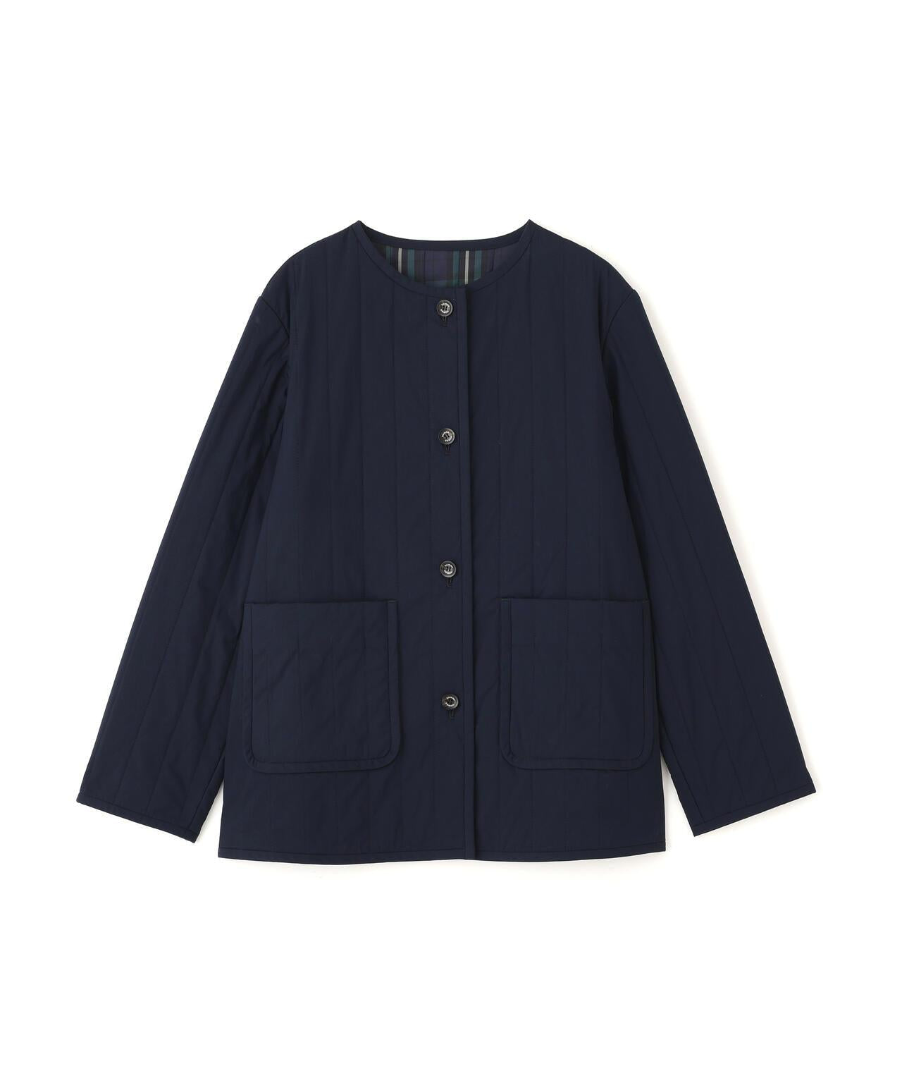 豎紋絎縫無領夾克