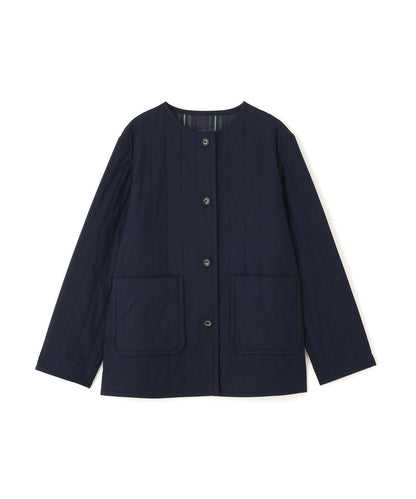 豎紋絎縫無領夾克