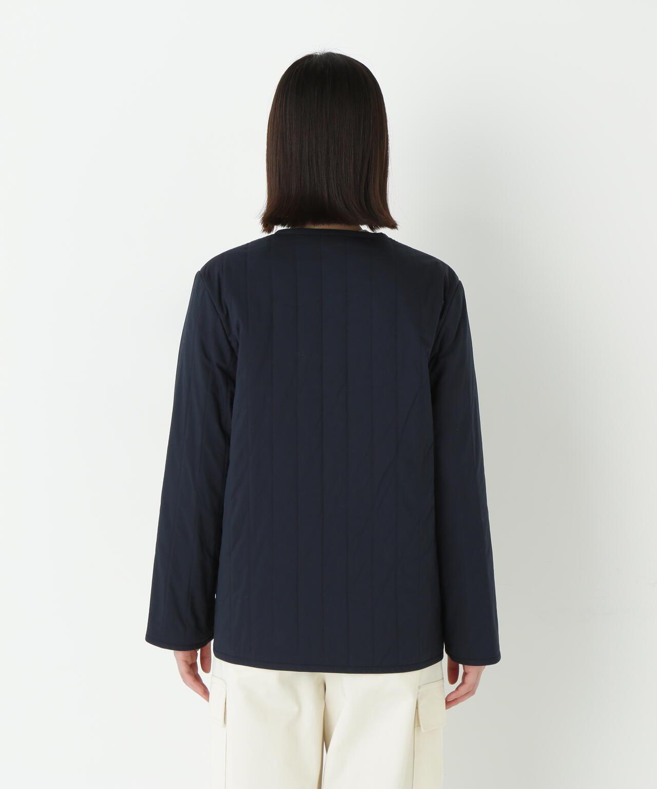 豎紋絎縫無領夾克