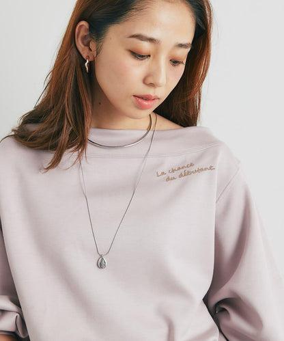 2WAY刺繡拉鍊套頭衫