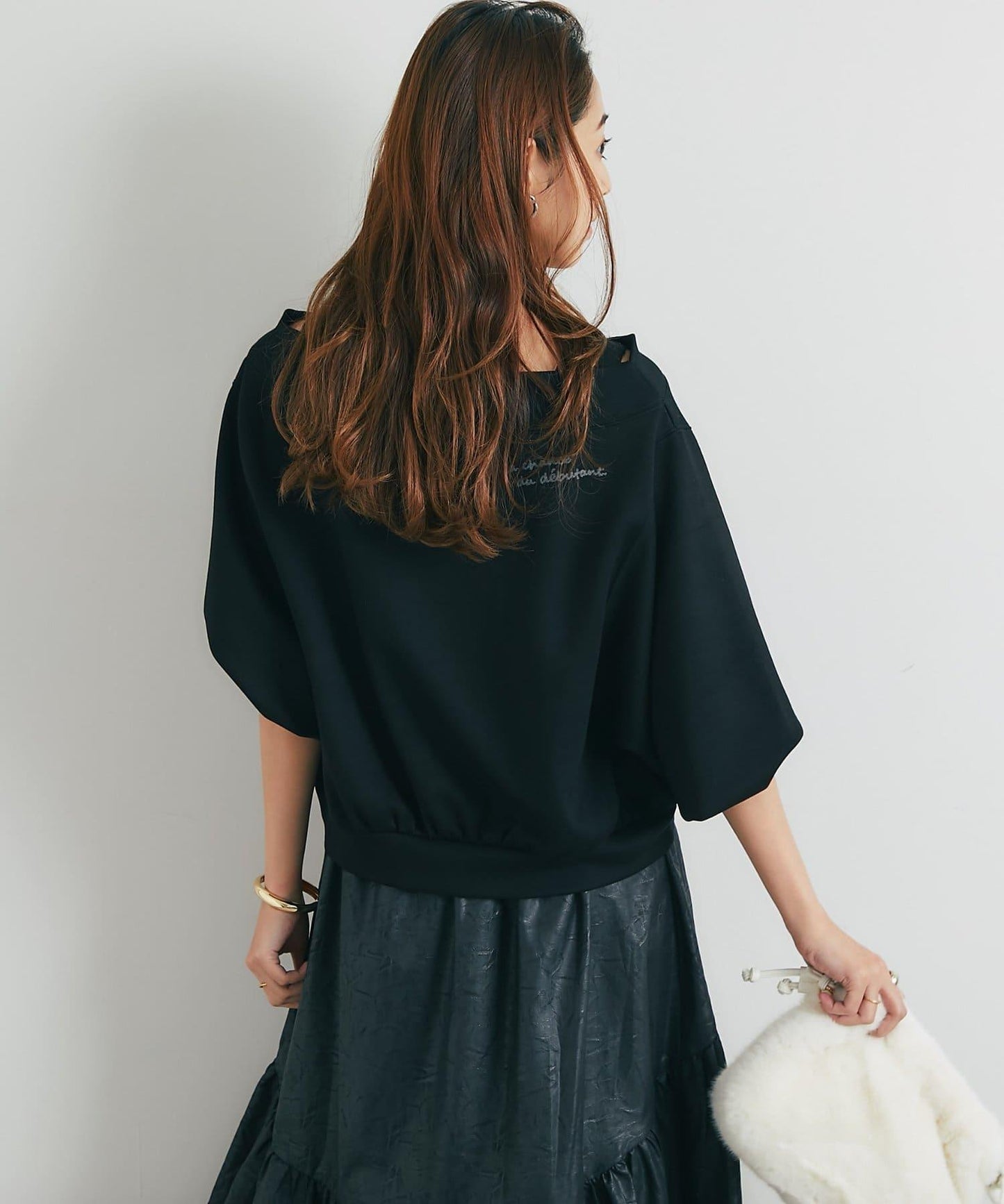 2WAY刺繡拉鍊套頭衫