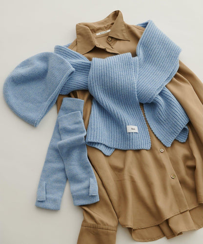 【Hoaw.】羊絨羅紋圍巾