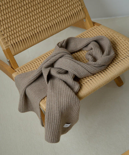 【Hoaw.】羊絨羅紋圍巾