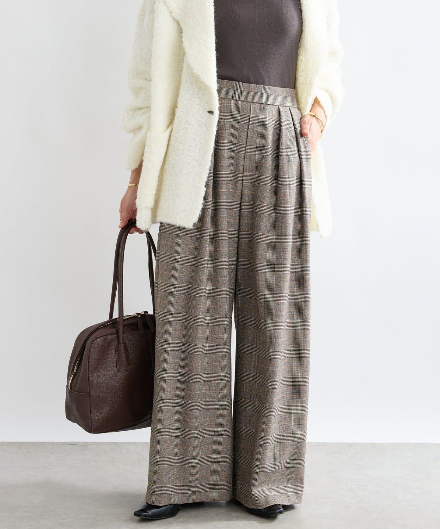 【顯瘦款】保暖打褶寬腿西裝褲/預計10月下旬發貨