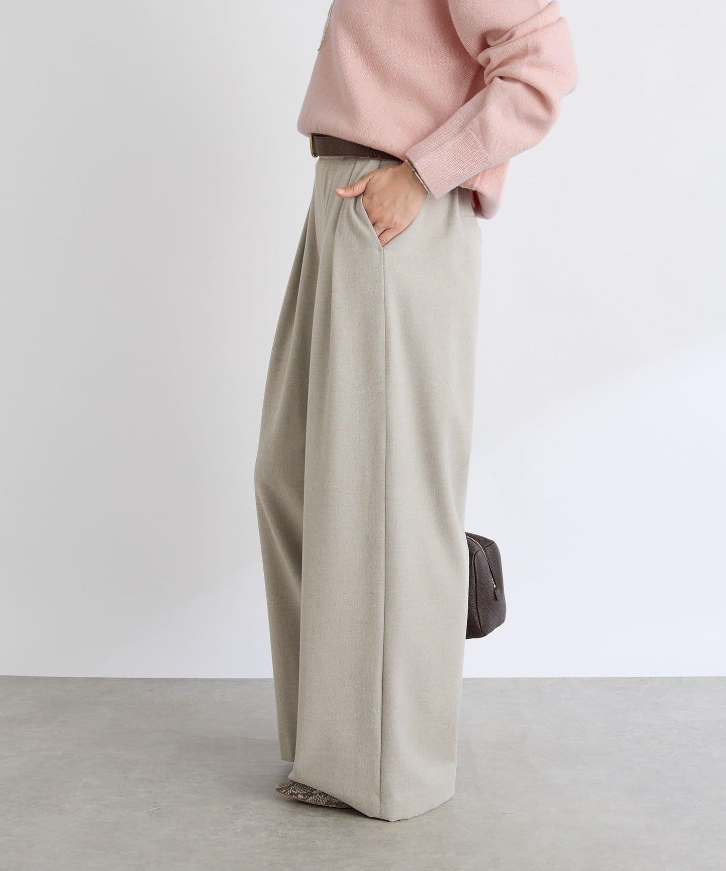 【顯瘦款】保暖打褶寬腿西裝褲/預計10月下旬發貨