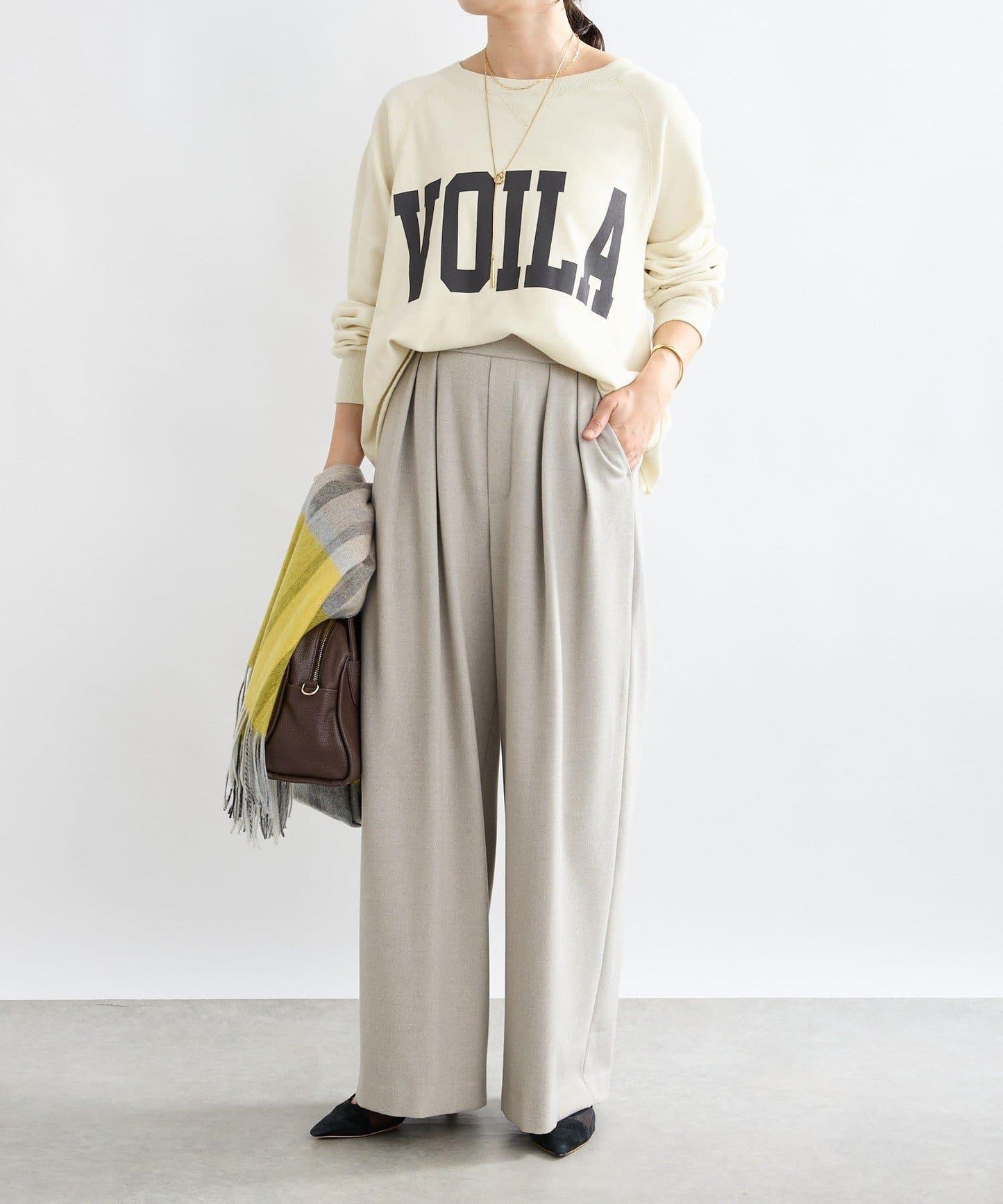 【顯瘦款】保暖打褶寬腿西裝褲/預計10月下旬發貨