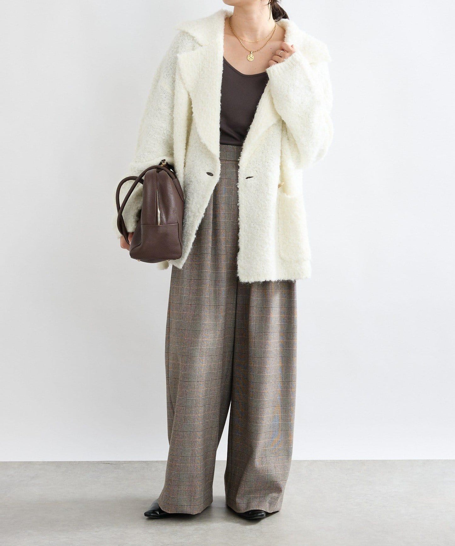 【顯瘦款】保暖打褶寬腿西裝褲/預計10月下旬發貨