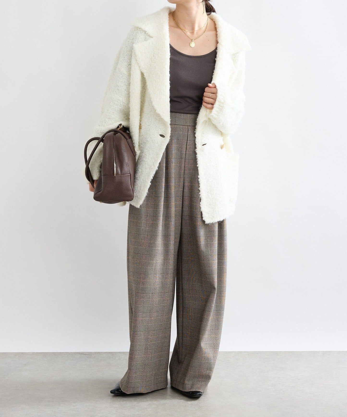 【顯瘦款】保暖打褶寬腿西裝褲/預計10月下旬發貨