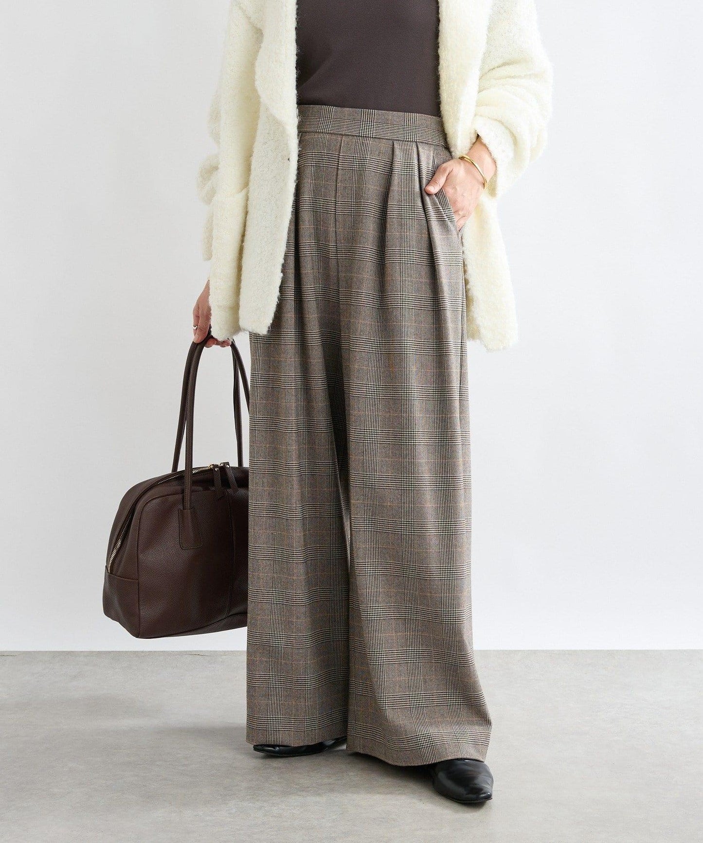 【顯瘦款】保暖打褶寬腿西裝褲/預計10月下旬發貨