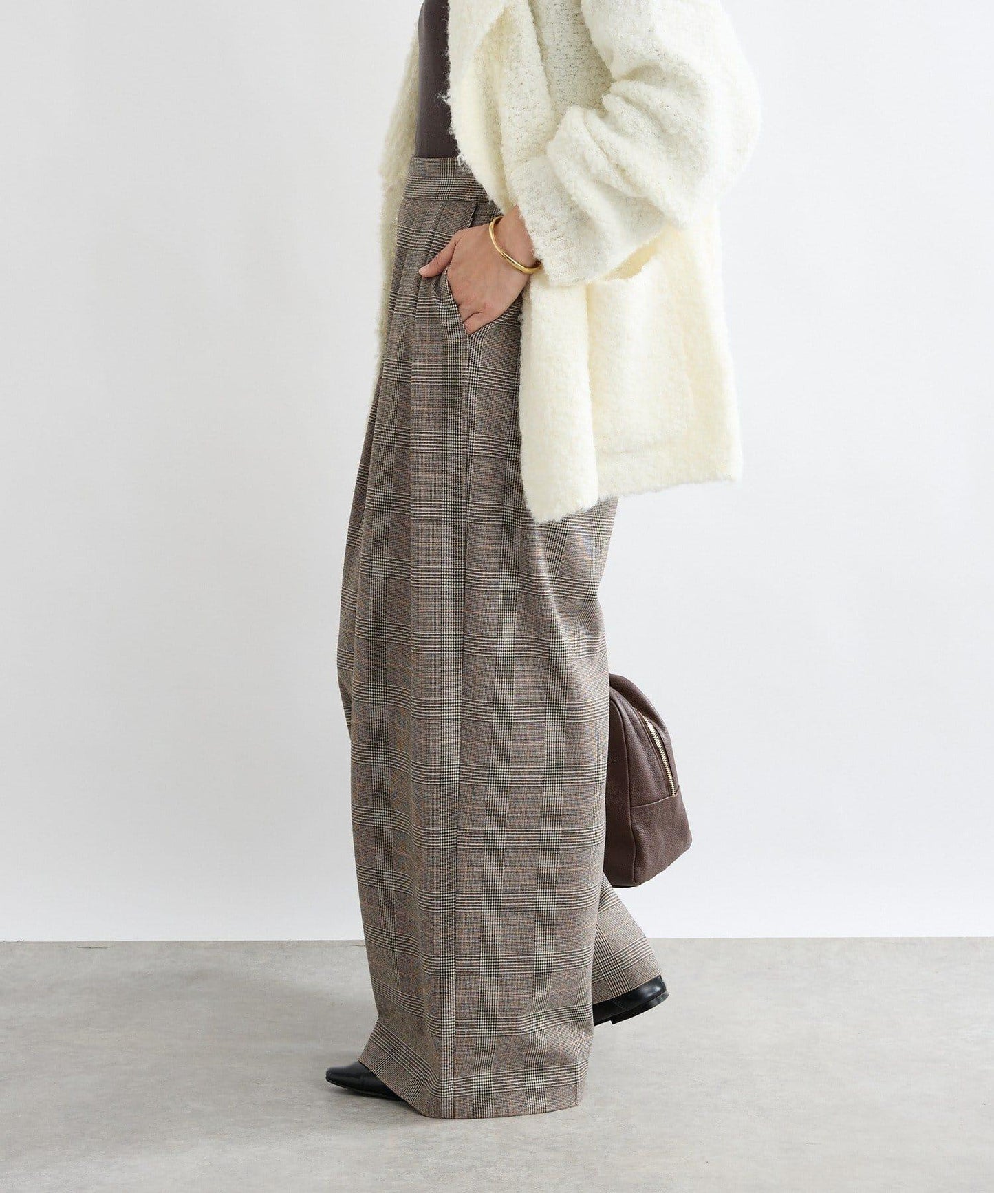 【顯瘦款】保暖打褶寬腿西裝褲/預計10月下旬發貨