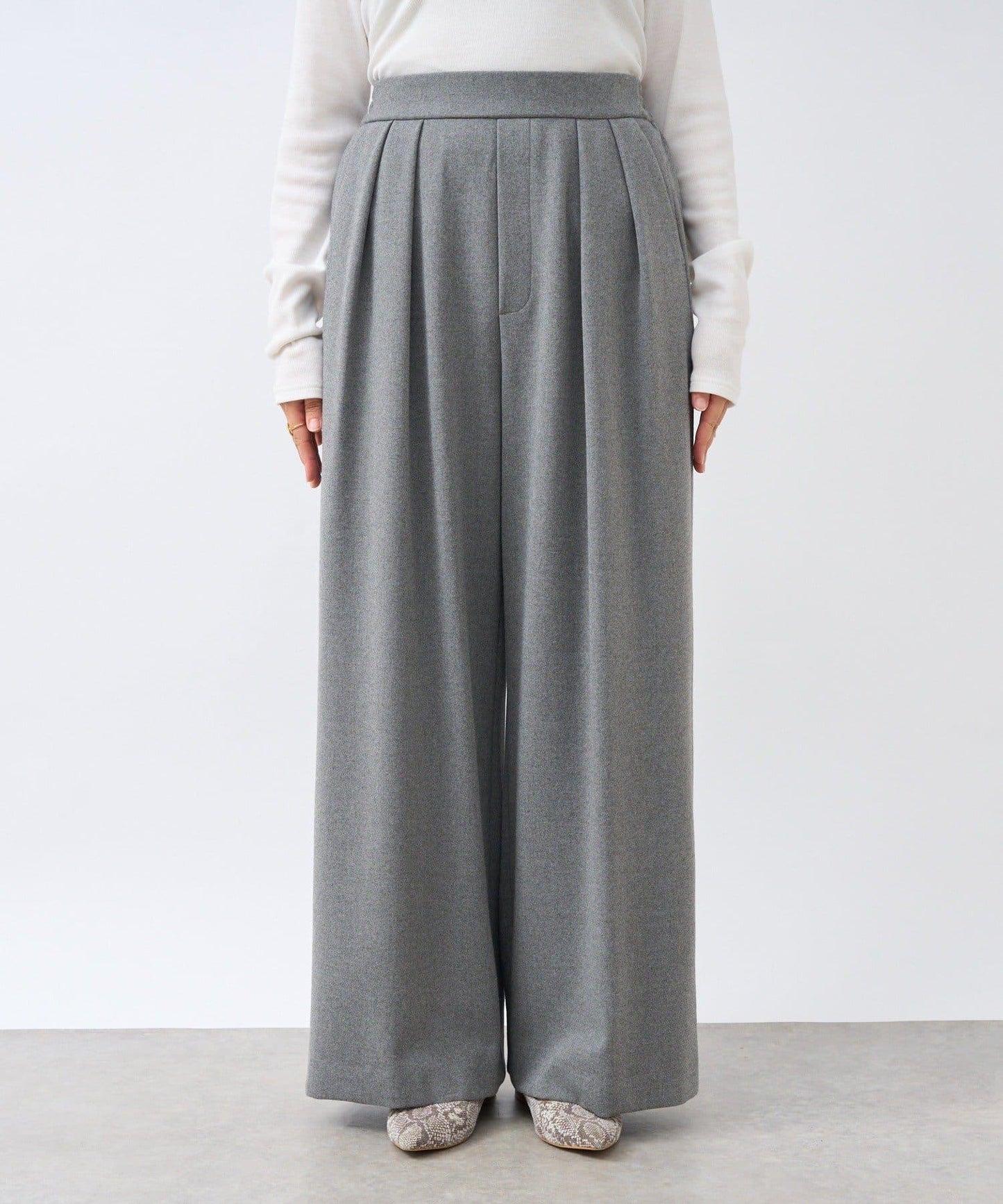 【顯瘦款】保暖打褶寬腿西裝褲/預計10月下旬發貨