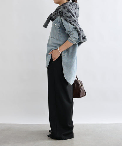 【顯瘦款】保暖打褶寬腿西裝褲/預計10月下旬發貨