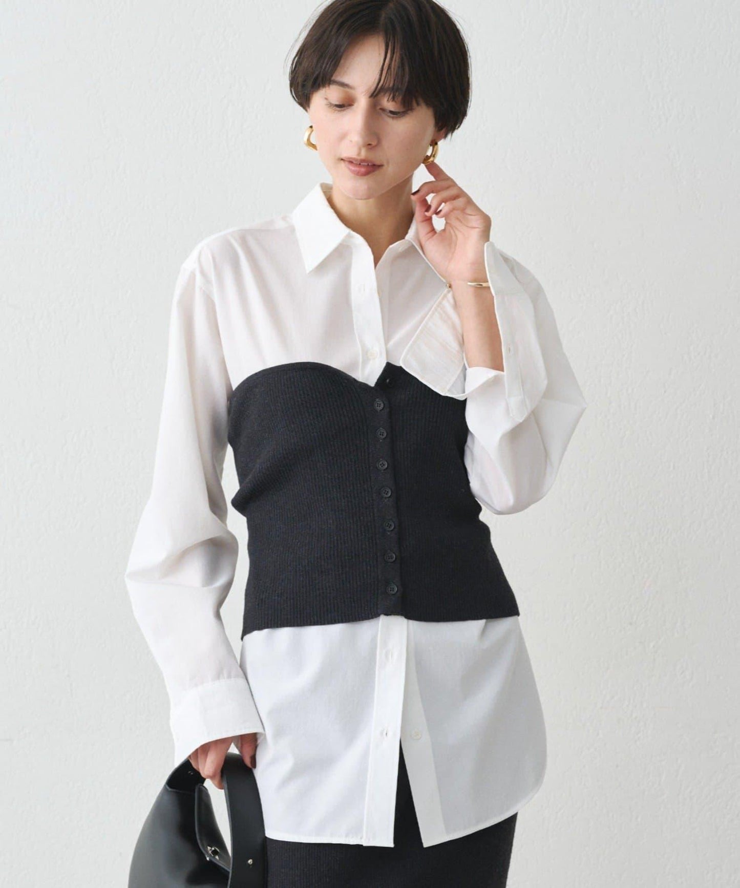 襯衫+針織背心套裝