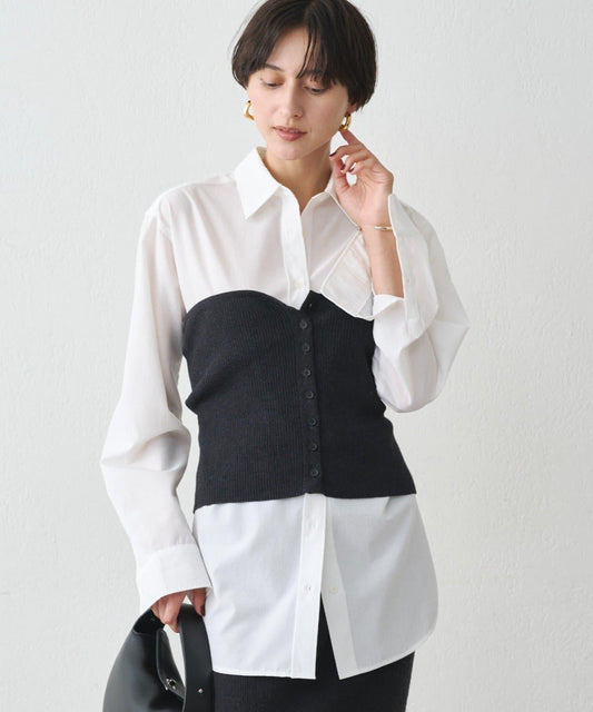 襯衫+針織背心套裝