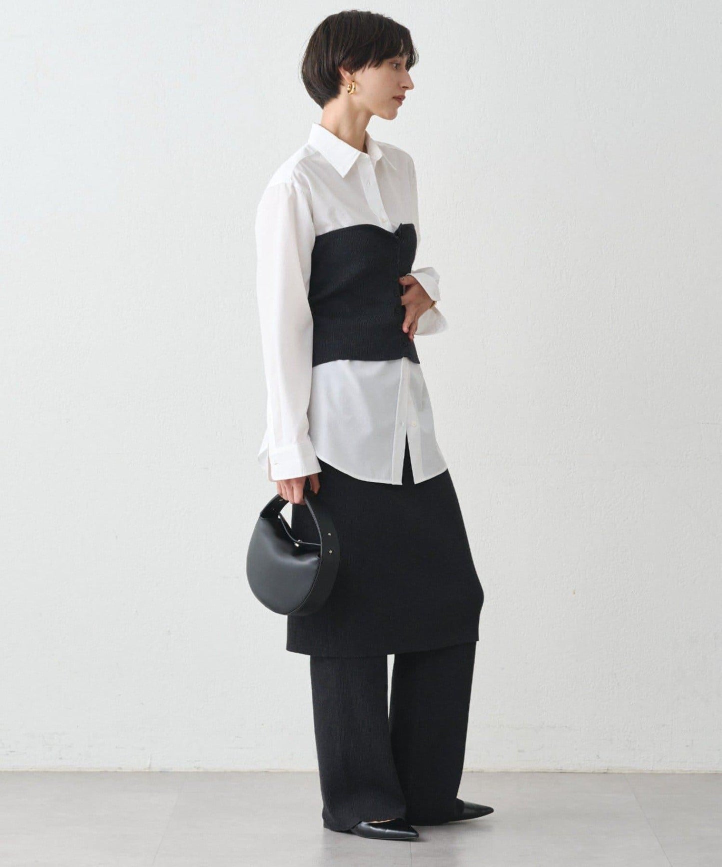 襯衫+針織背心套裝