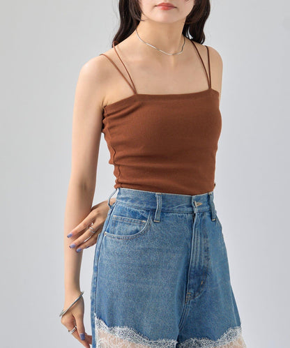 帶胸墊美背交叉吊帶背心