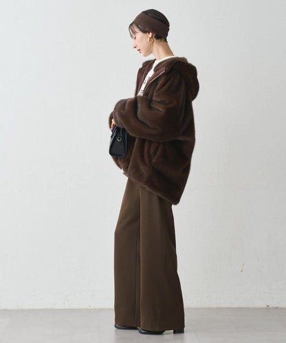 連帽仿皮草短夾克