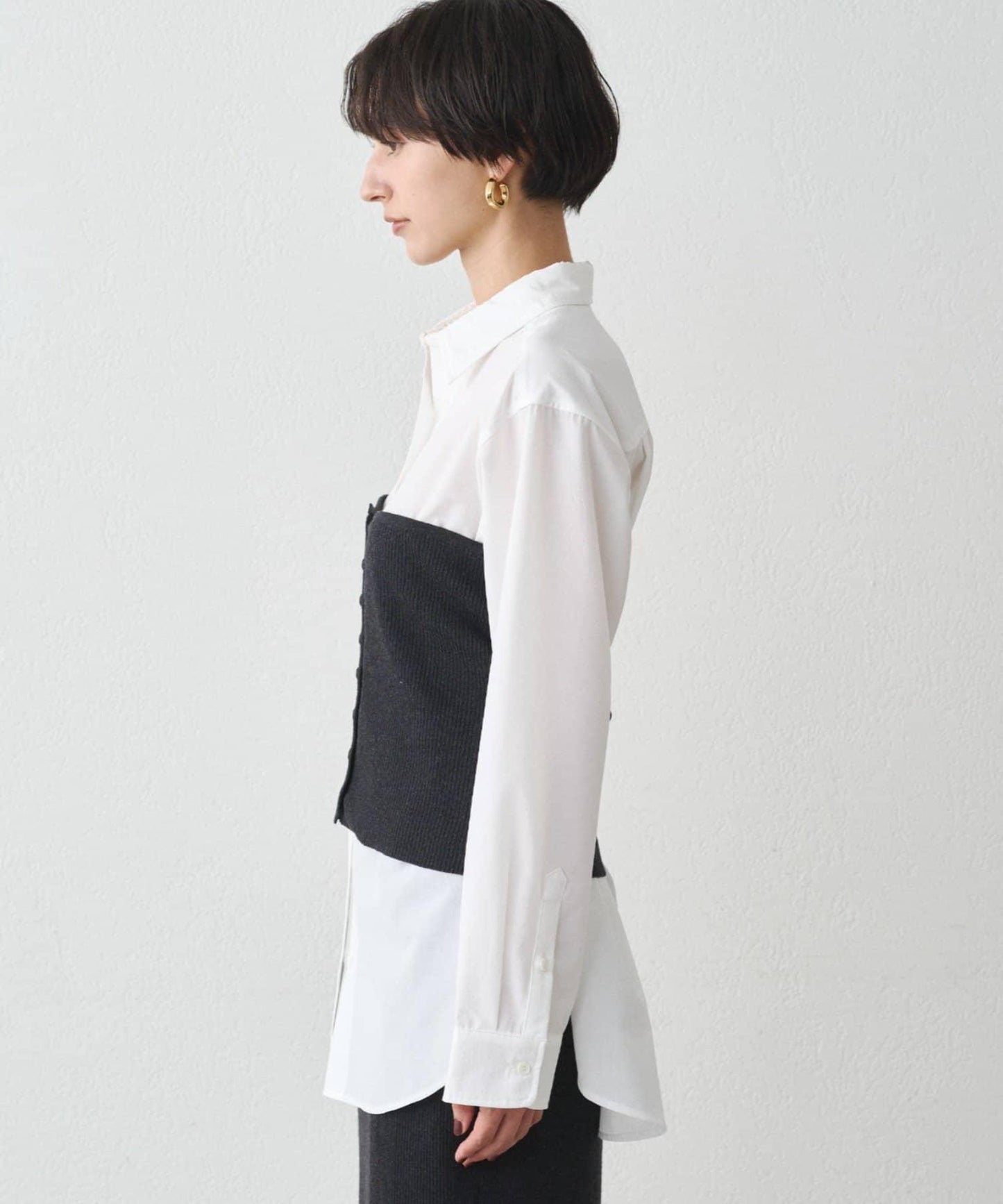 【Loungedress】襯衫+針織背心套裝