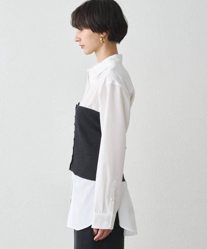 【Loungedress】襯衫+針織背心套裝