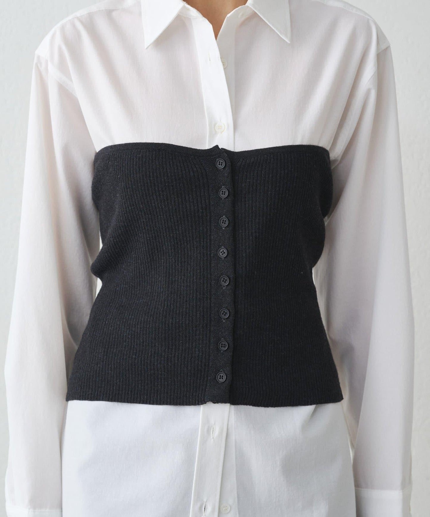 襯衫+針織背心套裝