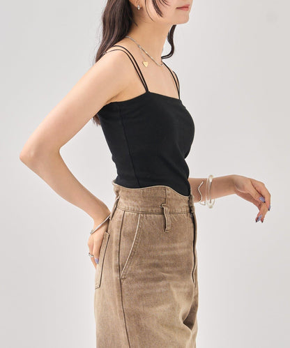 帶胸墊美背交叉吊帶背心