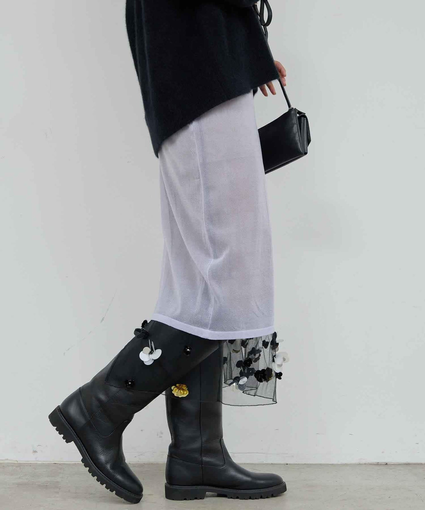 【25週年紀念款】透視珠飾半身裙