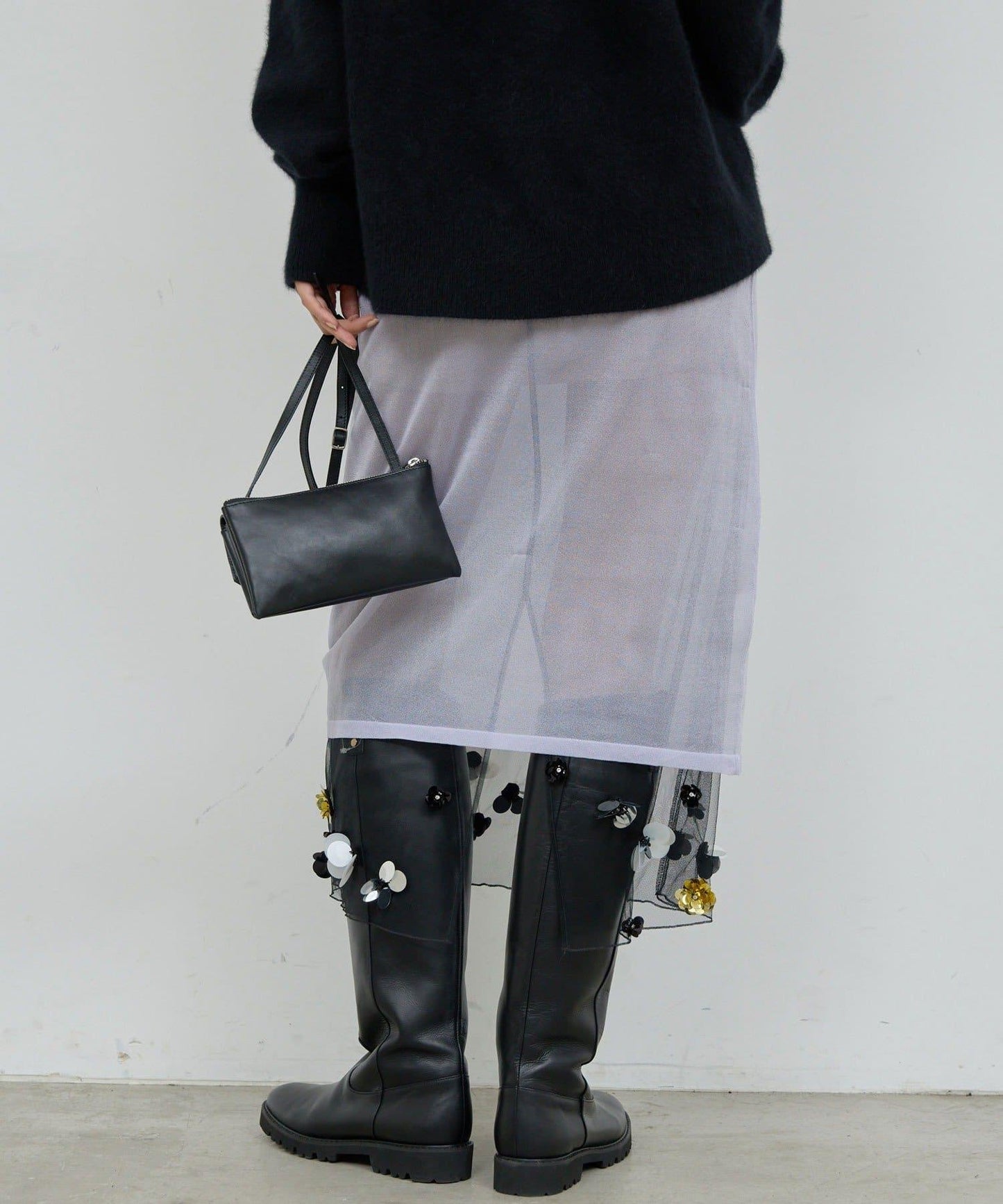 【25週年紀念款】透視珠飾半身裙