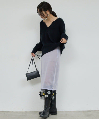 【25週年紀念款】透視珠飾半身裙