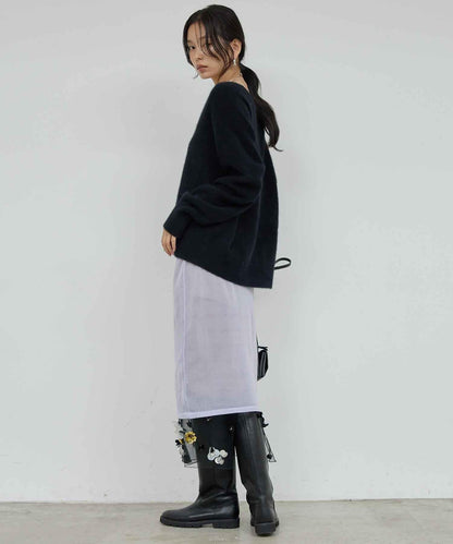 【25週年紀念款】透視珠飾半身裙