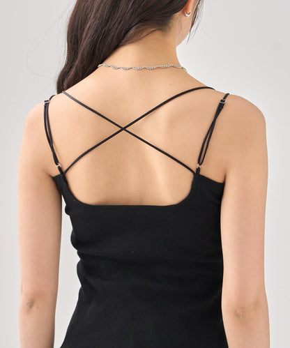 帶胸墊美背交叉吊帶背心