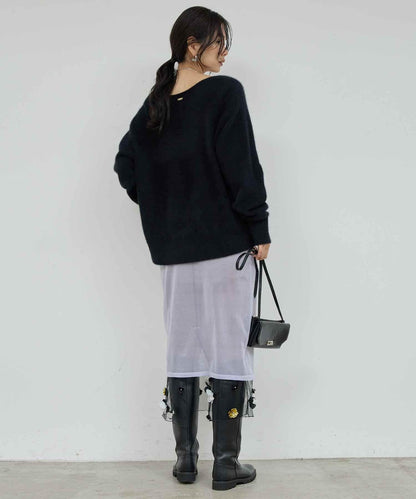 【25週年紀念款】透視珠飾半身裙