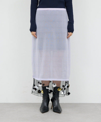 【25週年紀念款】透視珠飾半身裙