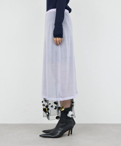 【25週年紀念款】透視珠飾半身裙